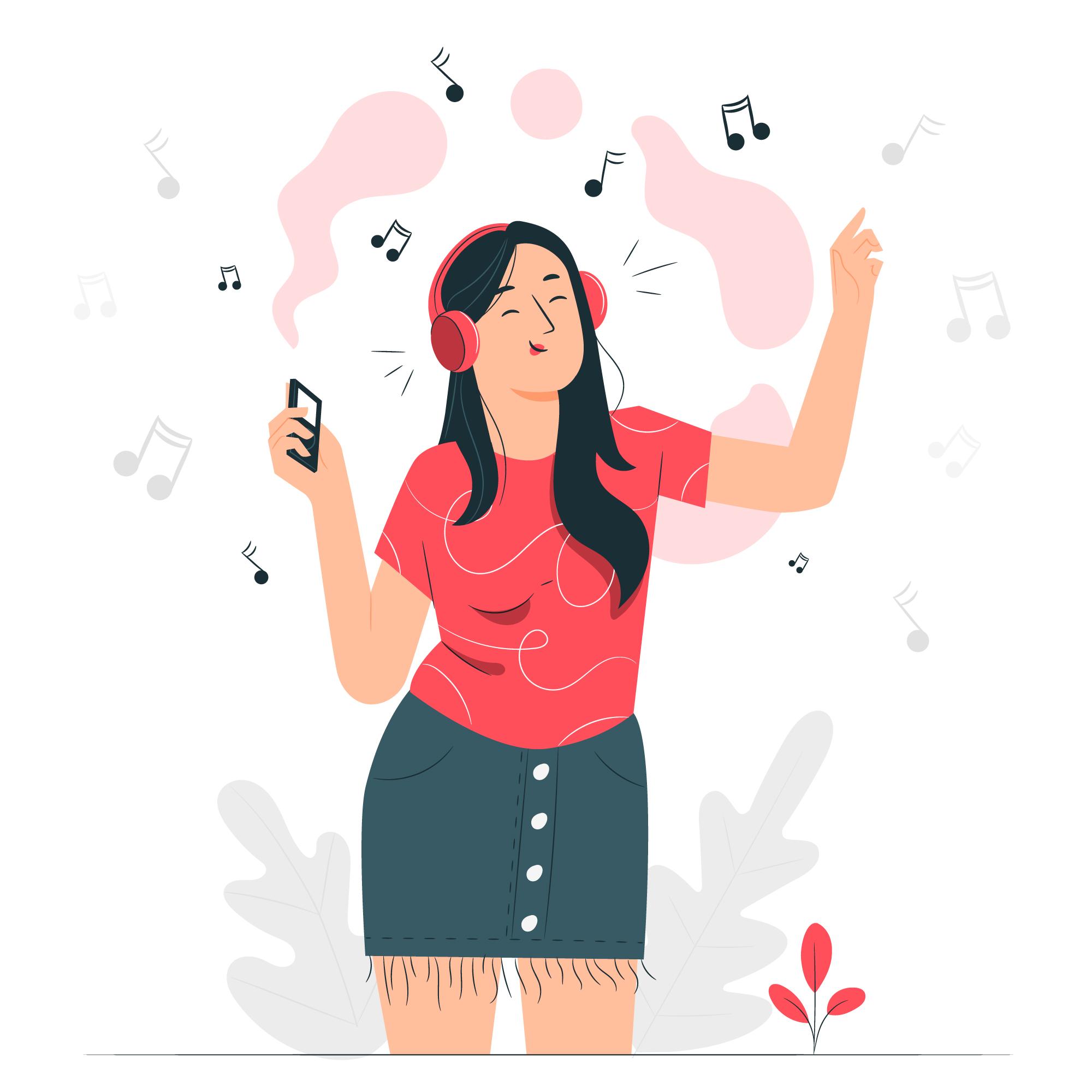 Listen music illustration